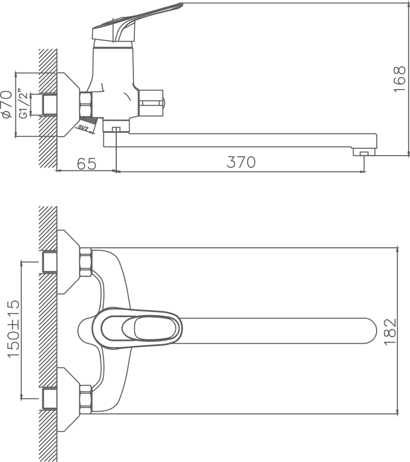 Смеситель для ванны Cron хром (CN2236) - фото 2