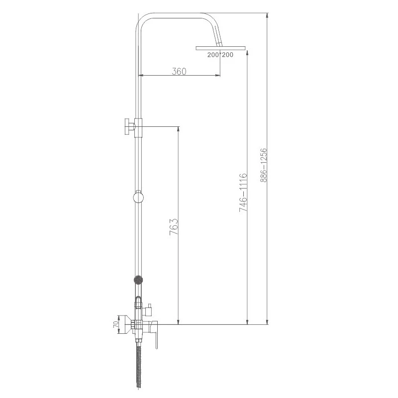 Душевая система с гиг душем Haiba (HB2416) - фото 6