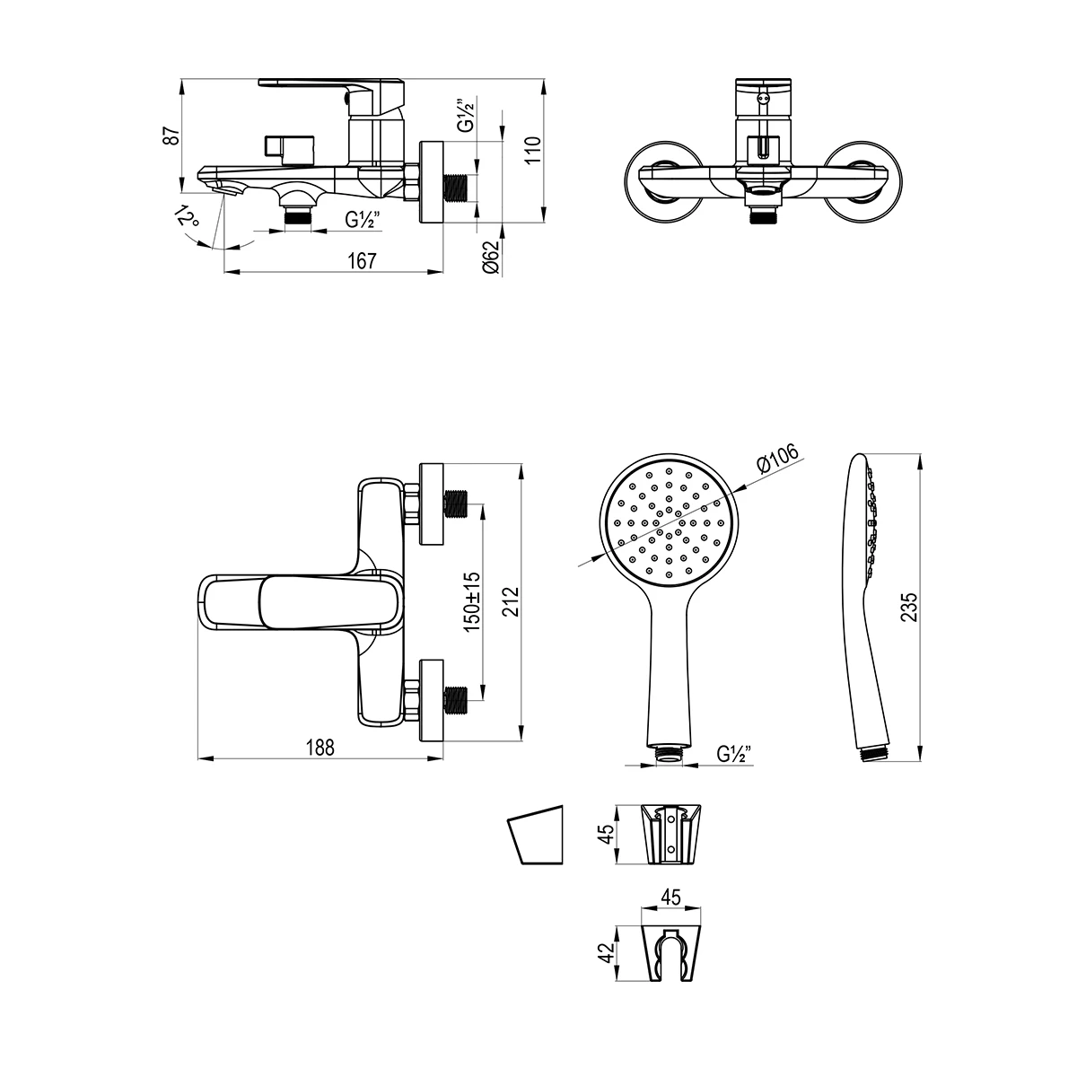 Смеситель Lemark Melior для ванны (LMF-1022B-C) - фото 4