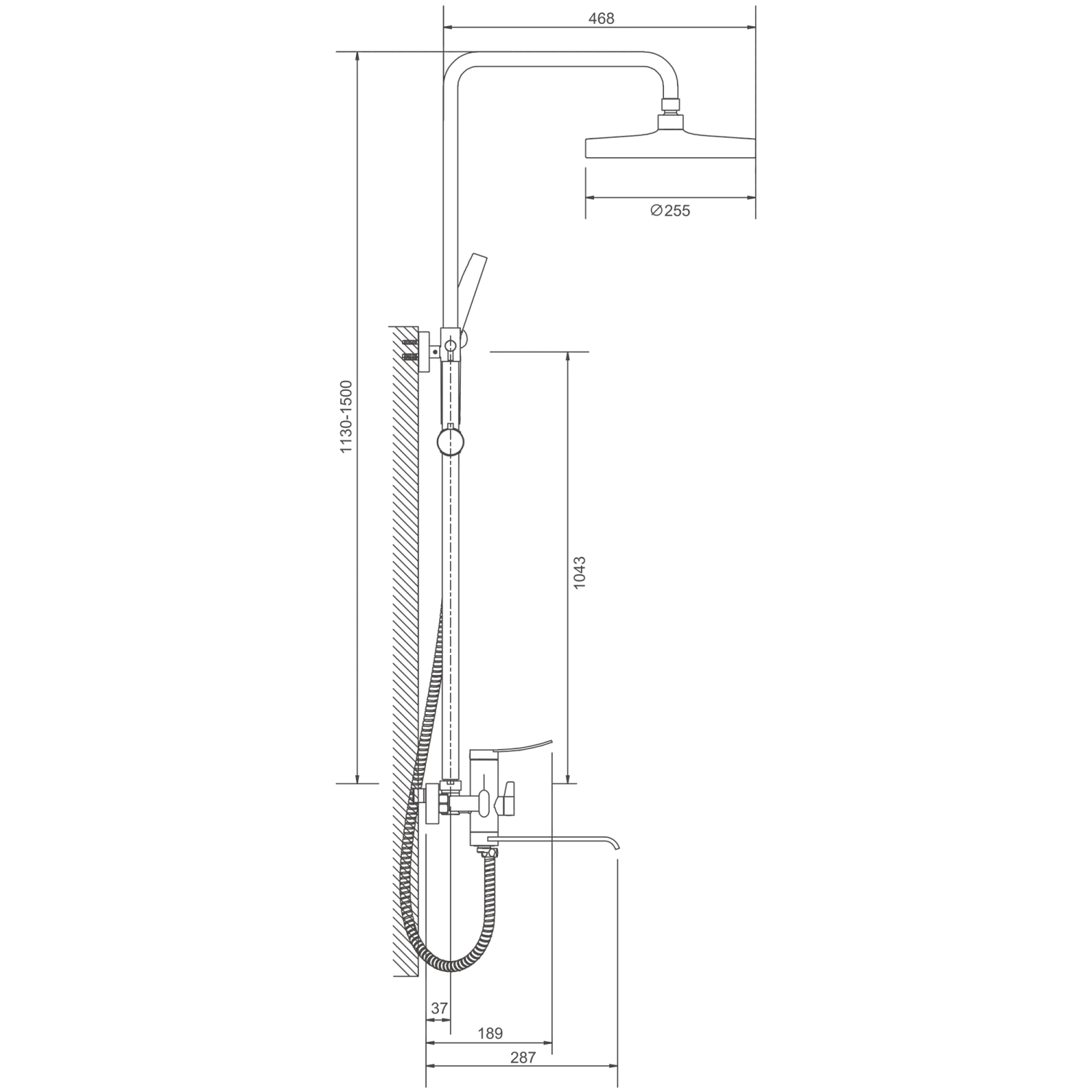 Душевая система BELZ сатин (B24812-1) - фото 2