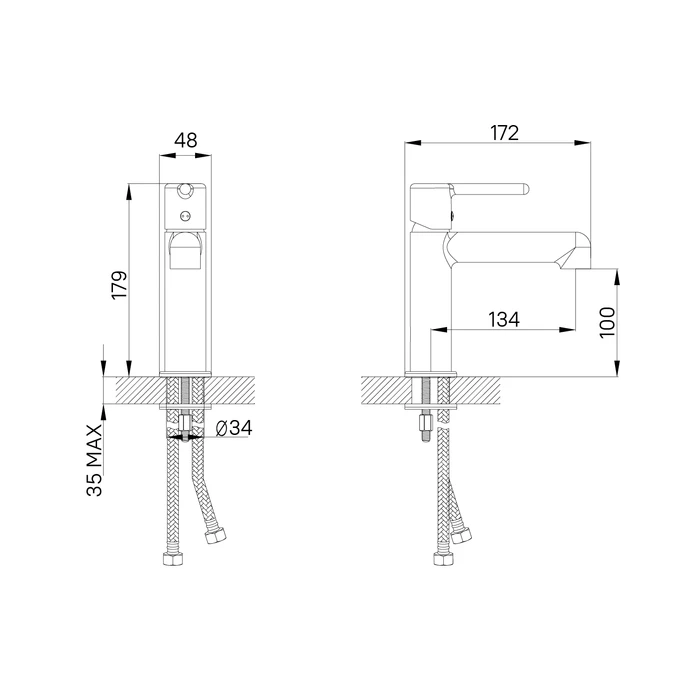 Смеситель для умывальника, золотой матовый, Aiger, IDDIS (AIGMG00i01) - фото 4