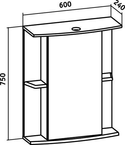 Зеркальный шкаф Runo правый Мадрид 60 (00000000036) - фото 3