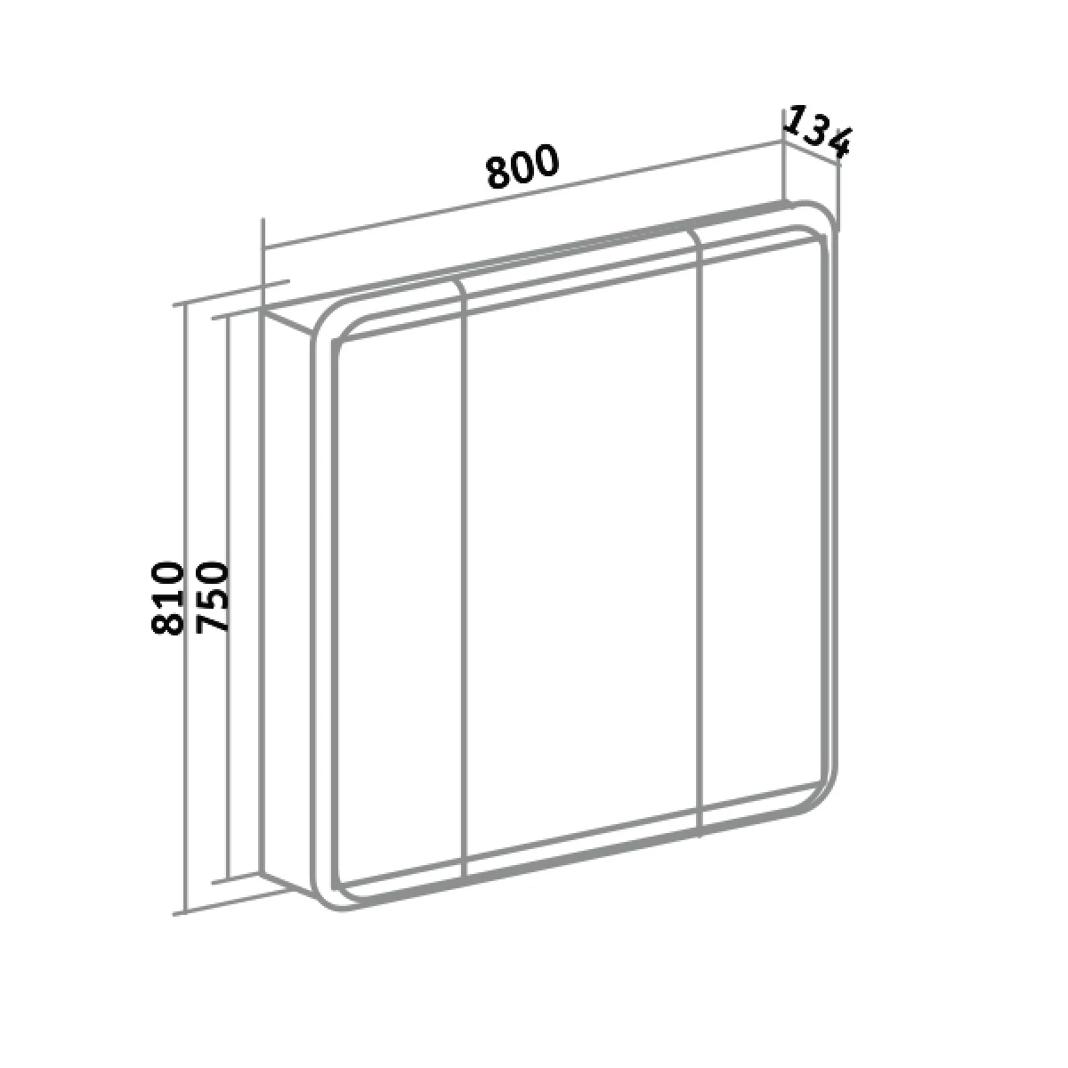 Зеркальный шкаф Runo  Эрика 80 (УТ000003321) - фото 5