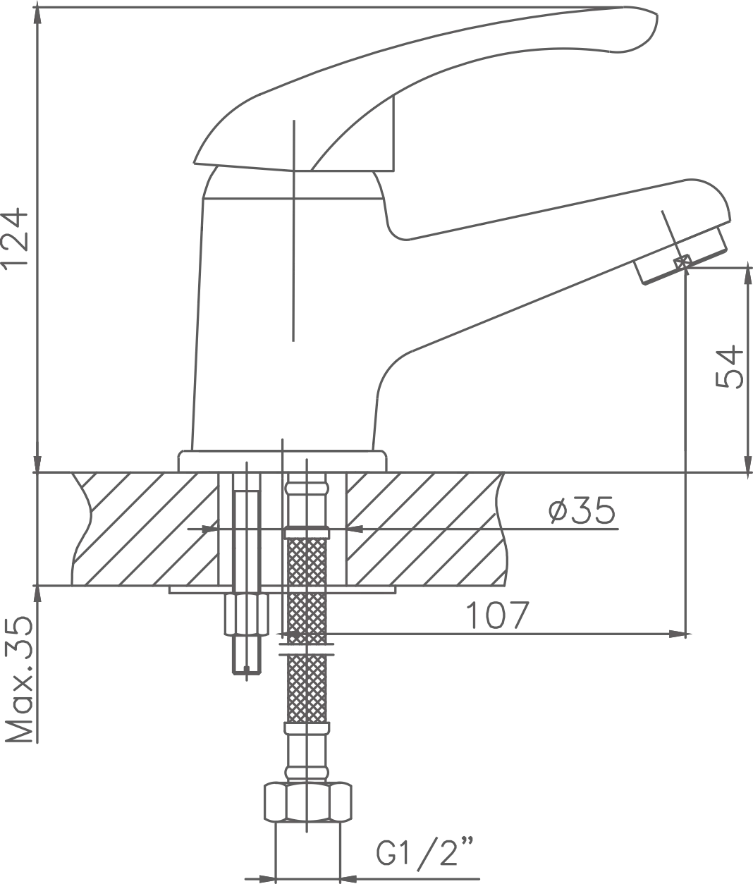Смеситель для раковины Cron белый (CN1003-8) - фото 2