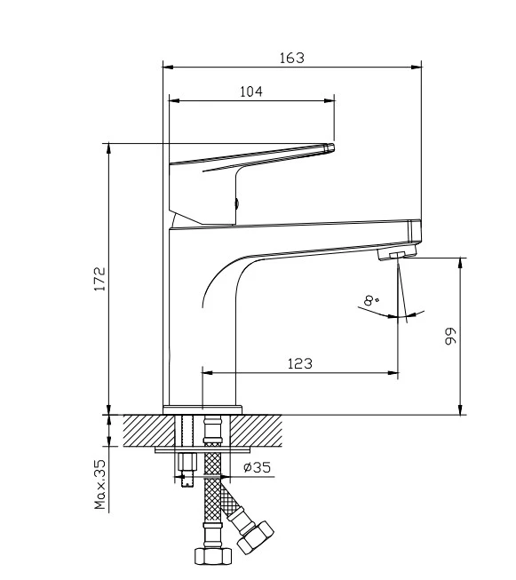 Смеситель для умывальника хром RUSH Бали (Bali) (BA3835-11) - фото 4