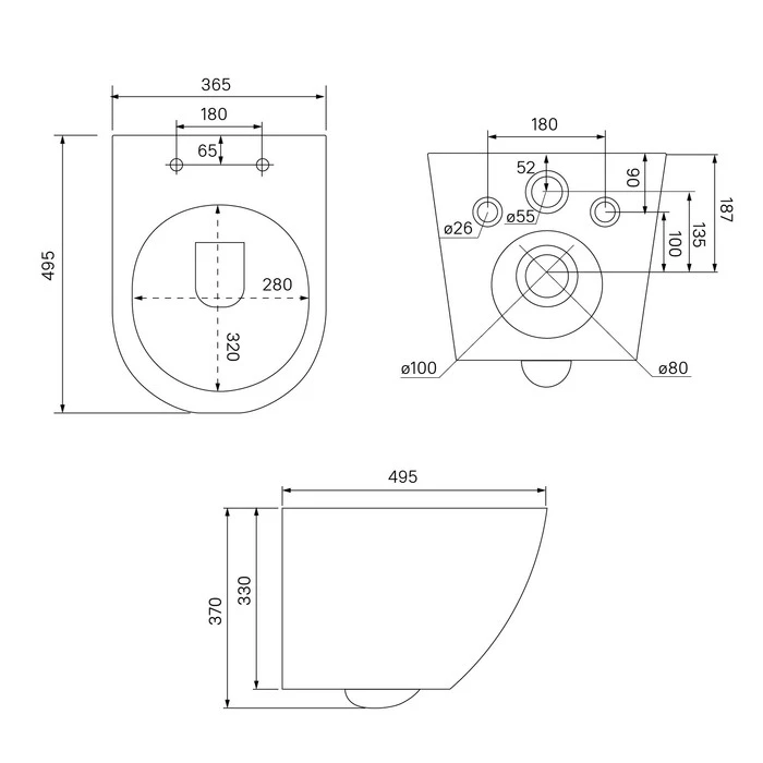 Унитаз подвесной безободковый, Blanco Q, IDDIS, (BLQNDSEI25) - фото 3