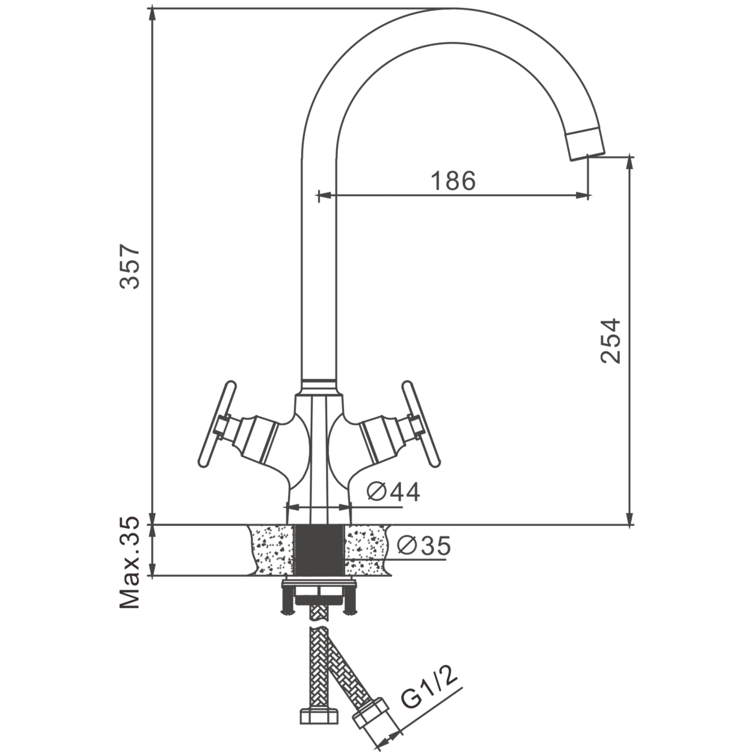 Смеситель для кухни BELZ B832 (B70832) - фото 2