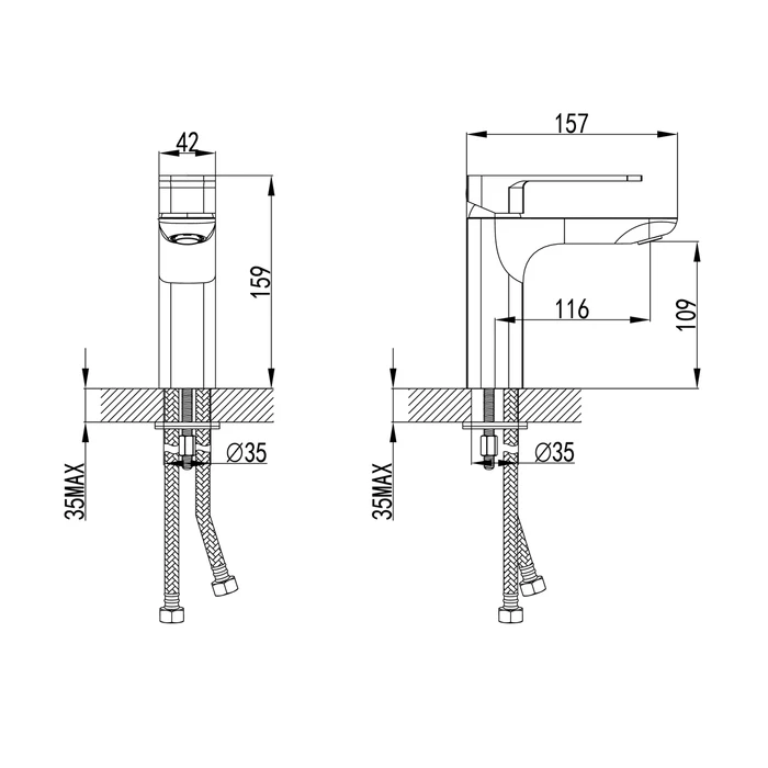 Смеситель для умывальника IDDIS Slide черный (SLIBL00i01) - фото 4