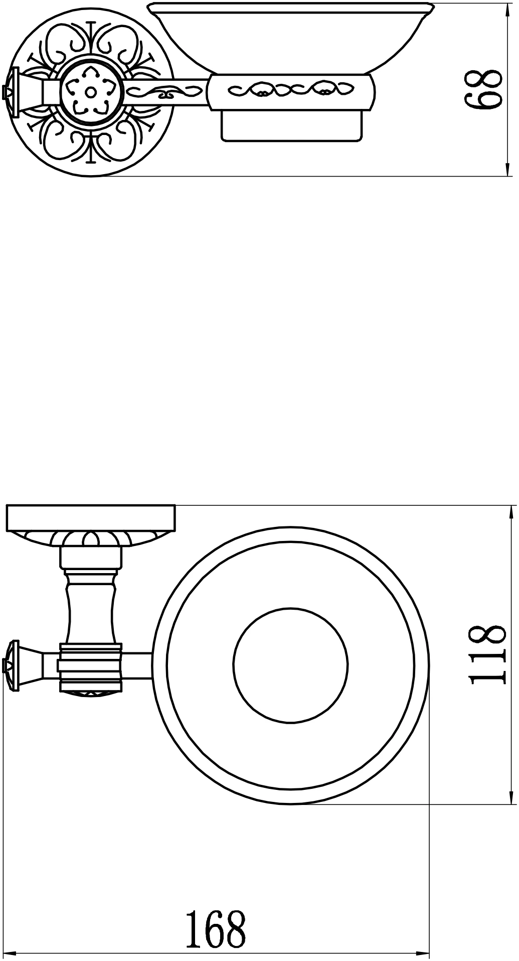 Мыльница керамическая с настенным держателем Savol 58с (S-005859C) - фото 3