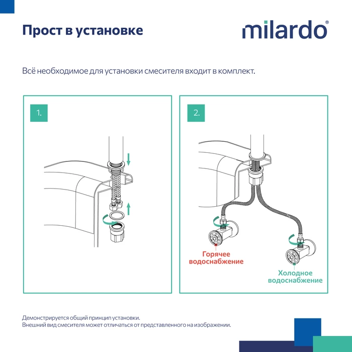 Смеситель для настольного умывальника Milardo Maze чёрный матовый (MAZBL01M01) Смеситель для настольного умывальника Milardo Maze чёрный матовый (MAZBL01M01) - фото 5