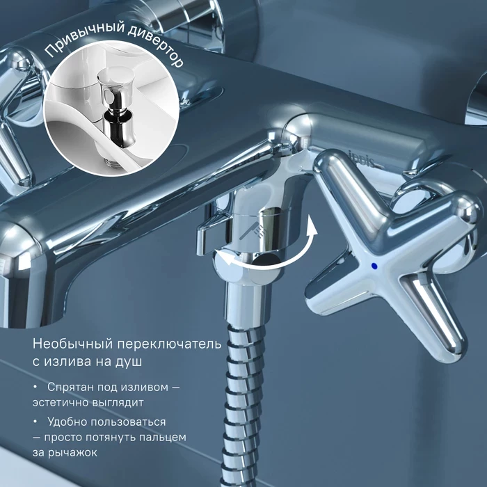 Смеситель для ванны IDDIS Acros (ACRSB02i02WA) Смеситель для ванны IDDIS Acros (ACRSB02i02WA) - фото 2