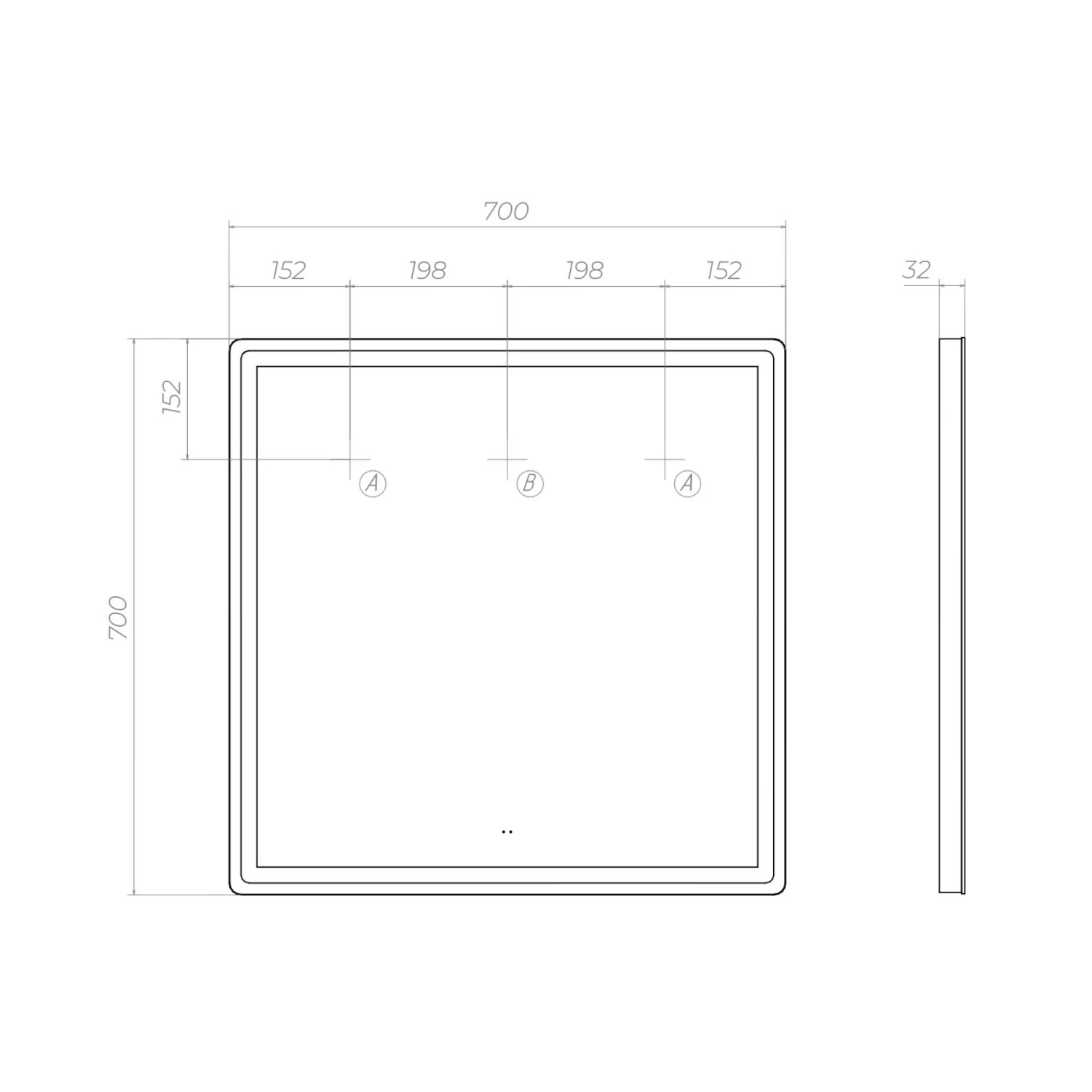 Зеркало VIGO Geometry Comfort 700  (060) - фото 3